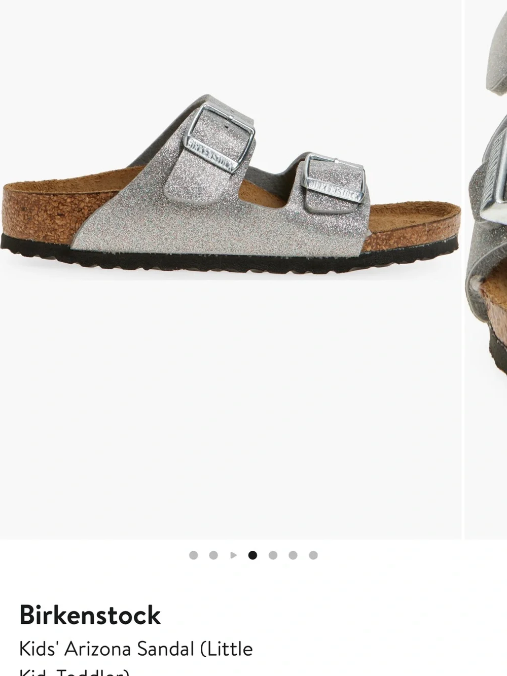 Birkenstock Kids Arizona Sandal in Silver Glitter Sparkle